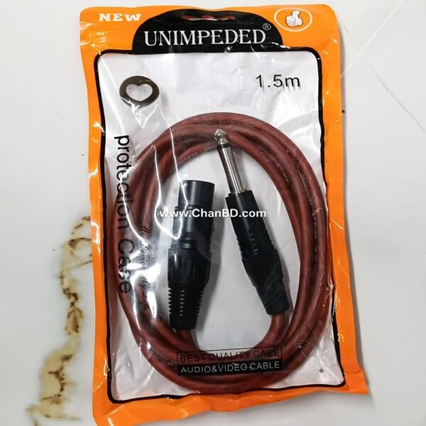 1-1 PACHING XLR FEMALE TO 6.3mm MALE   1.5M BROWN CABLE