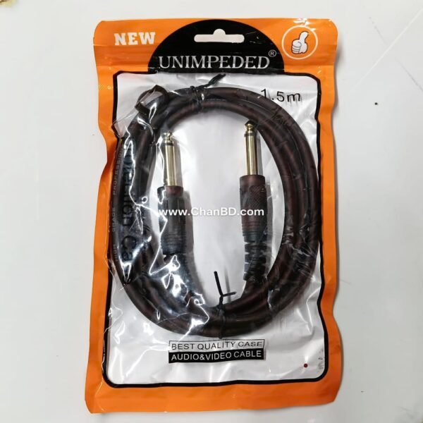 1-1 MONO 6.3mm MALE TO 6.3mm MALE   1.5M BROWN CABLE