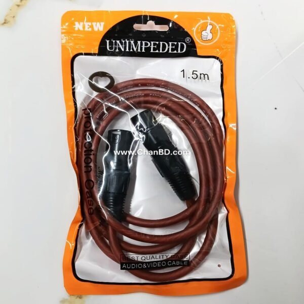 1-1 PACHING XLR MALE TO XLR FEMALE  1.5M BROWN CABLE