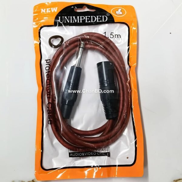 1-1 PACHING XLR MALE TO 6.3mm MALE   1.5M BROWN CABLE