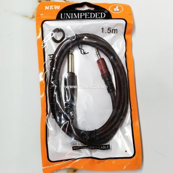 1-1 MONO 6.3mm MALE TO 3.5mm MALE   1.5M BROWN CABLE