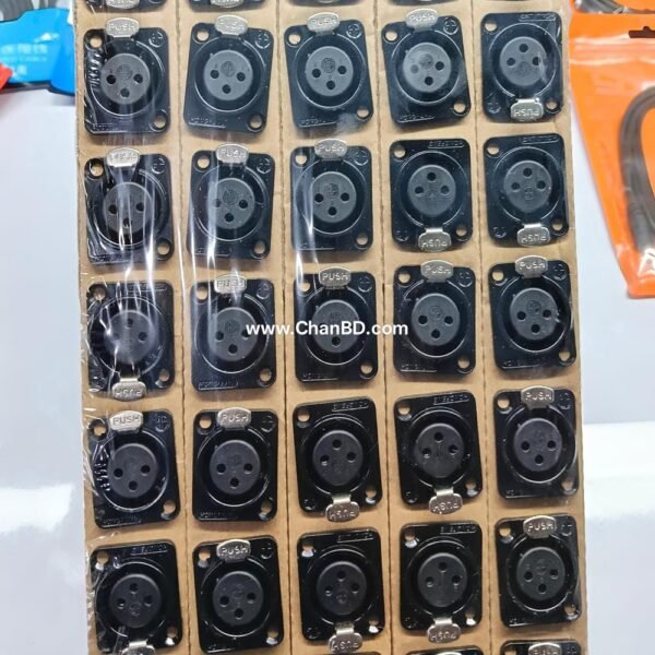 STEEL XLR FEMALE SOCKET 3PIN BLACK