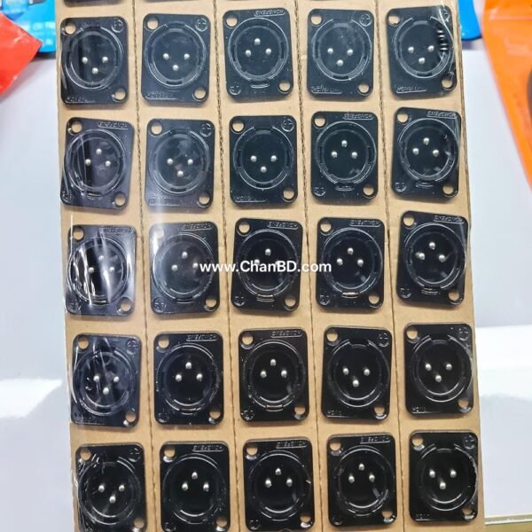 STEEL XLR MALE SOCKET 3PIN SILVER