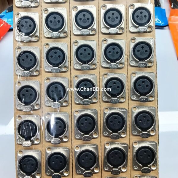 STEEL XLR FEMALE SOCKET 3PIN SILVER