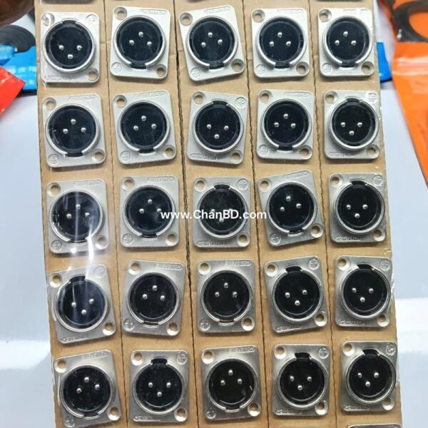 STEEL XLR MALE SOCKET 3PIN SILVER