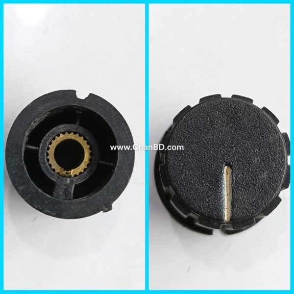 AHUJA MEDIUM SCREW KNOB 24*22 BLACK +WHITE LINE