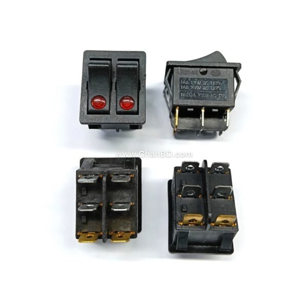 DOUBLE SWITCH 16A BLACK KCD3-606  Code: 91375892