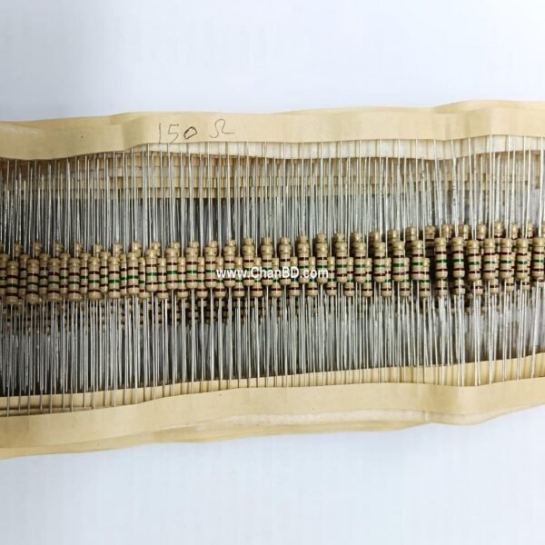A 1/2-watt, 150-ohm metal oxide film resistor is a reliable, flame-proof through-hole electronic component built to handle higher temperatures and power surges. It is ideal for general-purpose circuits, logic interfacing, and lower-voltage LED drivers. Core Specifications