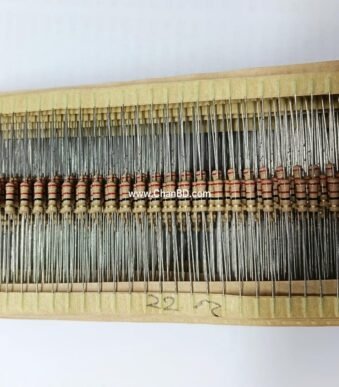 A 1/2 W 22 Ω metal oxide film resistor is a fixed axial-leaded component designed for high-temperature stability, flame resistance, and low-noise. It typically features a ceramic core coated with a superheated metal oxide layer (like tin oxide and antimony oxide).