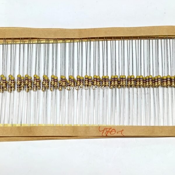 A 1/4W 470 ohm resistor is a standard fixed-value component used to limit or control current in electronic circuits. It is widely used in breadboarding, protecting LEDs, and voltage dividers.