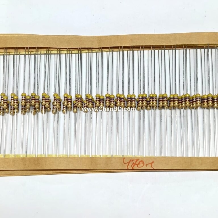 A 1/4W 470 ohm resistor is a standard fixed-value component used to limit or control current in electronic circuits. It is widely used in breadboarding, protecting LEDs, and voltage dividers.