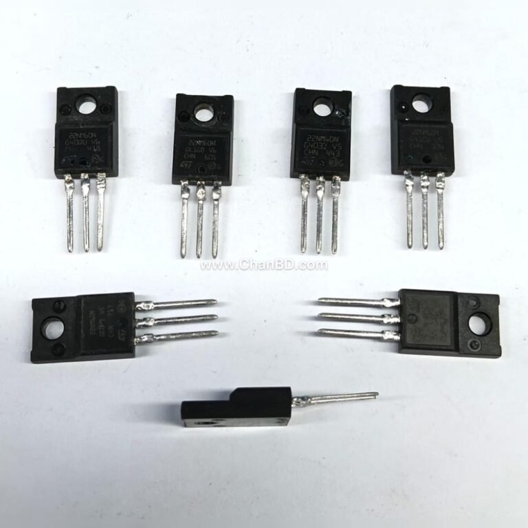 The 22NM60N (commonly part of the STMicroelectronics STF22NM60N/STP22NM60N Datasheet) is a 600V N-channel power MOSFET utilizing MDmesh™ II technology, featuring a drain current of 16A and a low on-resistance of 0.22 ohms.