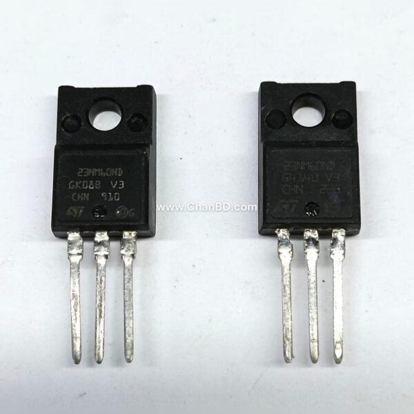 The 23N60 is a high-voltage N-channel power MOSFET typically rated for 600V drain-source voltage and continuous drain currents around 19A to 23A, packaged in a sturdy TO-220 or TO-247 format. It is widely used in high-efficiency power conversion applications.