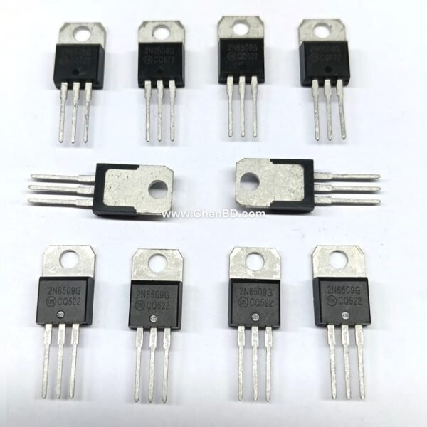The 2N6509G is an 800V, 25A Silicon Controlled Rectifier (SCR) housed in a TO-220AB package, primarily used for AC power control. It features glass-passivated junctions and a rugged Thermopad construction, making it ideal for motor drives, heating controls, and crowbar circuits.