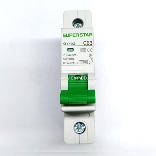 A single-pole circuit breaker (often called a single-phase MCB) protects a single "hot" wire in a 230V AC supply. Rated typically between 6A to 32A, it is the standard switch used in distribution boxes to safely power individual lighting, ceiling fans, and general-purpose wall outlets