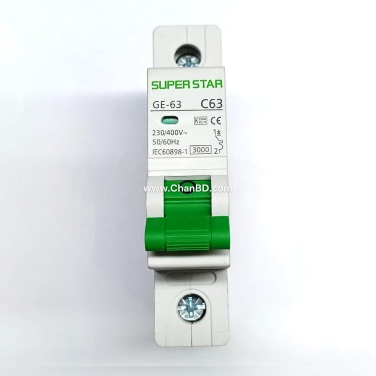 A single-pole circuit breaker (often called a single-phase MCB) protects a single "hot" wire in a 230V AC supply. Rated typically between 6A to 32A, it is the standard switch used in distribution boxes to safely power individual lighting, ceiling fans, and general-purpose wall outlets