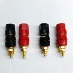 A 4mm banana plug speaker terminal (or binding post) lets you quickly plug in your speaker wires instead of wrapping bare copper. It consists of a metal cylinder with an exact 4mm hole. They use a side-spring mechanism to grip the socket tightly. This gives you clean, noise-free, and secure audio.