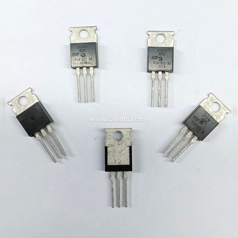 The BTA16-800C is a 16-amp, 800-volt TRIAC (bi-directional triode thyristor) designed for AC power switching and phase control. It features an electrically isolated mounting tab, allowing it to be safely attached directly to a grounded heatsink without extra insulators.