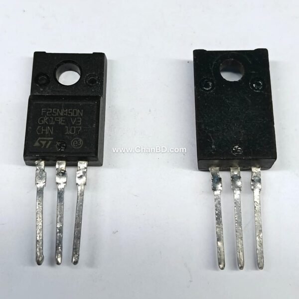 The F25NM50N (commonly part of the STx25NM50N / STF25NM50N family by STMicroelectronics) is an N-channel power MOSFET built using second-generation MDmesh technology, featuring a 500V drain-source breakdown voltage, a 22A continuous drain current, and a low on-resistance of approximately 0.11 ohms.