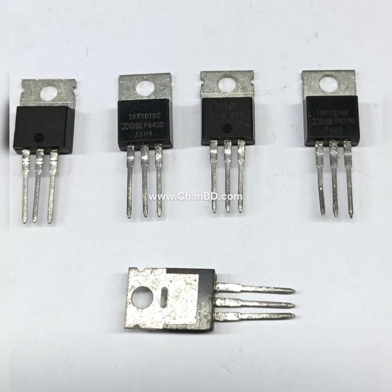 The IRF1010E is an N-Channel power MOSFET in a TO-220 package, notable for handling up to 60V and 84A of continuous drain current. It features an ultra-low on-resistance of just 12mR, making it highly efficient for high-current, low-loss switching and motor controls.
