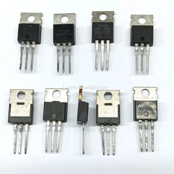 The IRF1010E is an N-Channel power MOSFET in a TO-220 package, notable for handling up to 60V and 84A of continuous drain current. It features an ultra-low on-resistance of just 12mR, making it highly efficient for high-current, low-loss switching and motor controls.