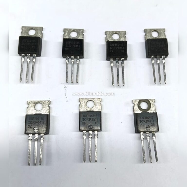 The IRFB4115 is a high-performance, N-Channel power MOSFET housed in a standard TO-220 package. It is widely used in high-power inverters, DC-DC converters, and motor controllers because it combines low conduction losses with fast switching capabilities.