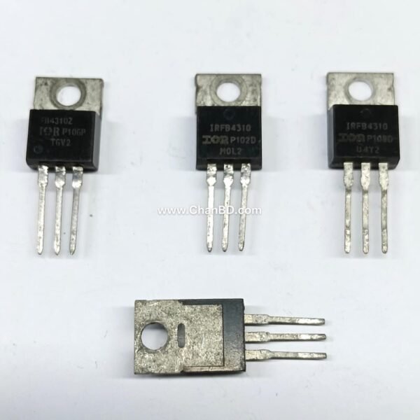 The IRFB4310 is a rugged, 100V N-channel HEXFET power MOSFET. Featuring ultra-low on-resistance of 5.6 mΩ and high continuous drain current (up to 130A), it is ideal for high-efficiency switching, motor drives, and uninterruptible power supplies (UPS).
