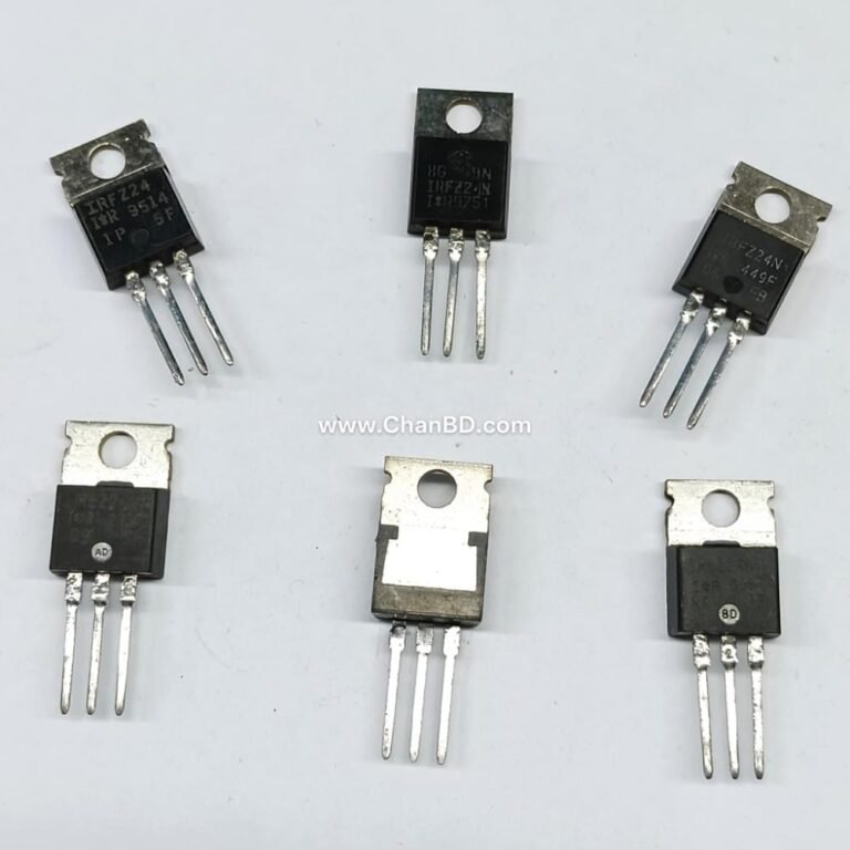 The IRFZ24N is a popular, high-speed N-Channel Power MOSFET housed in a TO-220 package, rated for up to 55 V and 17 A. It features an ultra-low On-State Resistance of 0.07 Ω, 45 W power dissipation, and can handle pulsed drain currents up to 68 A.