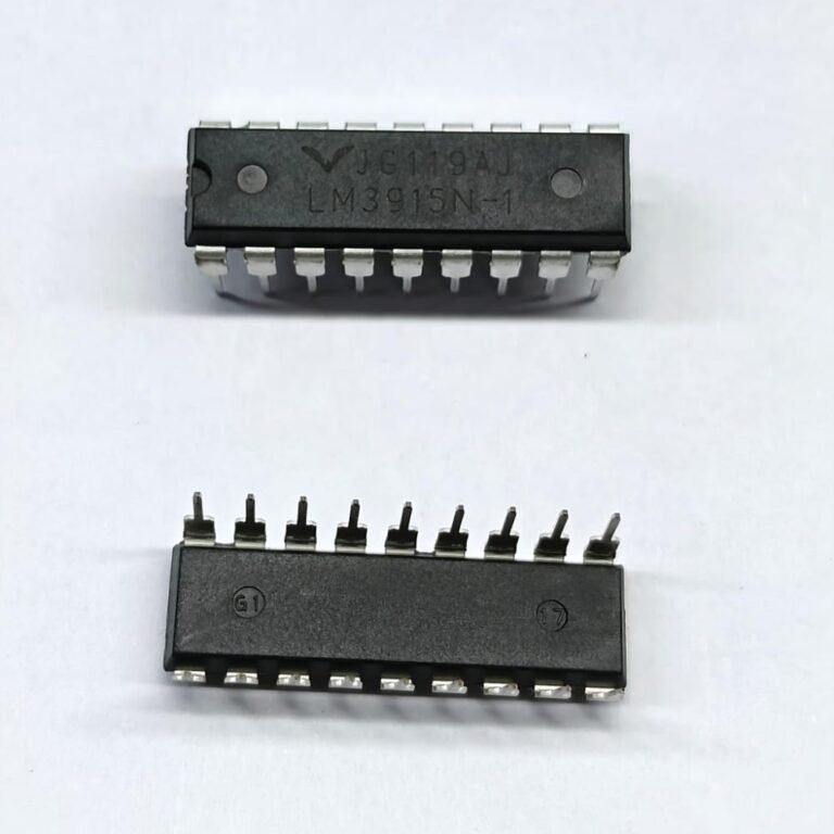 The LM3915N-1 is a monolithic integrated circuit that senses analog voltage levels and drives ten LEDs, LCDs, or vacuum fluorescent displays, producing a logarithmic 3 dB/step analog display. It is highly popular for DIY audio VU meters, signal level indicators, and visualizers.