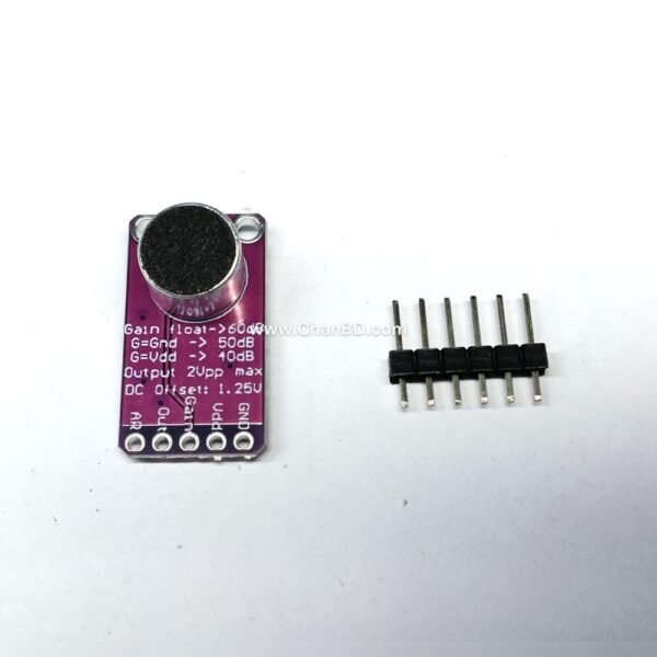The MAX9814 is a low-cost, high-performance microphone amplifier featuring Automatic Gain Control (AGC) and low-noise microphone bias. Ideal for portable electronics and DIY audio projects, it operates on a 2.7V to 5.5V supply and consumes just 3mA of current.