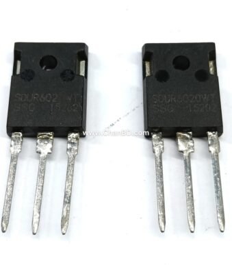 The MUR6020NCA is not technically a transistor, but rather an Ultrafast Recovery Diode. Often confused with transistors due to its three-pin TO-3PN or TO-247 package, it consists of two fast-recovery diodes connected in a common cathode configuration, designed for high-power switching applications.