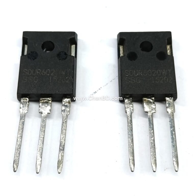 The MUR6020NCA is not technically a transistor, but rather an Ultrafast Recovery Diode. Often confused with transistors due to its three-pin TO-3PN or TO-247 package, it consists of two fast-recovery diodes connected in a common cathode configuration, designed for high-power switching applications.