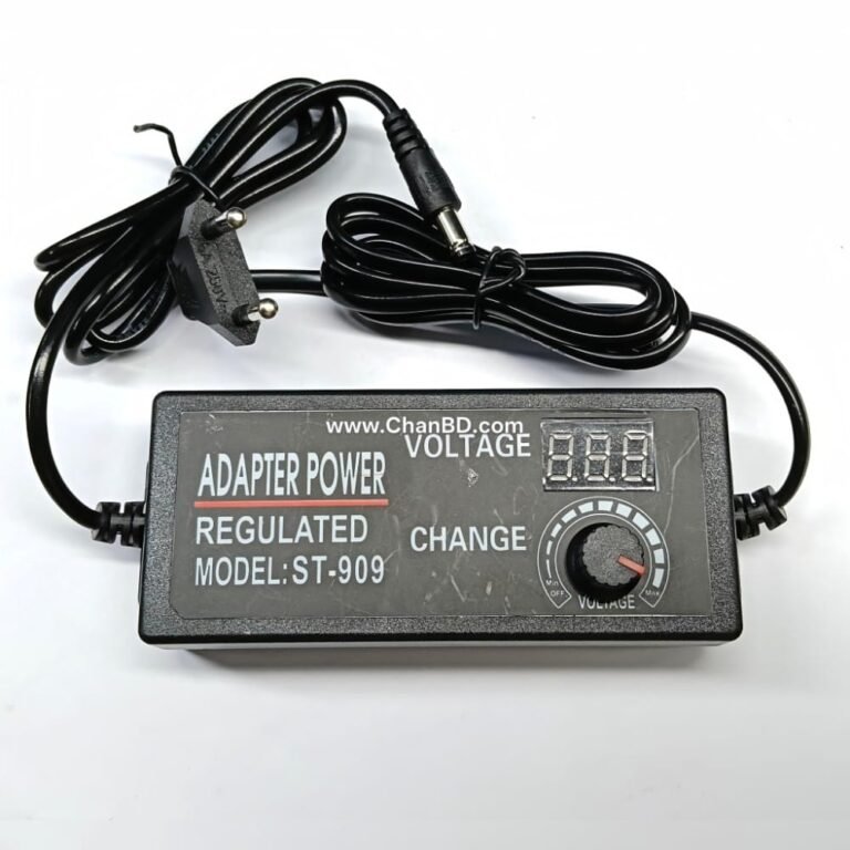 A 3V-24V Adjustable Power Adapter is a versatile switching power supply featuring an Adjustable AC to DC 3V-24V Universal Adapter and an integrated digital display screen.