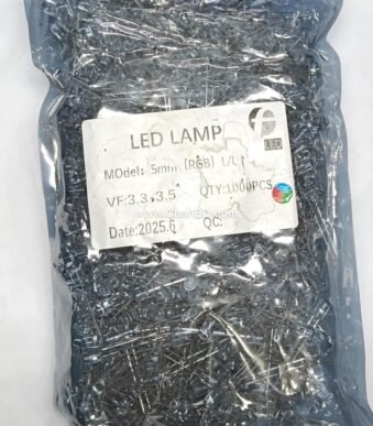A 5mm 2-pin crystal (clear) RGB LED is a self-blinking diode that automatically cycles through red, green, and blue colors when powered with direct current.