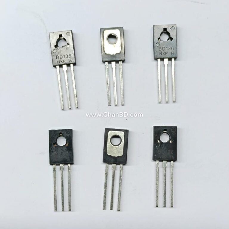 The BD136 is a medium-power PNP bipolar junction transistor housed in a plastic TO-126 package. It handles a continuous collector current up to 1.5A, a collector-emitter voltage up to -45V, and is widely used for audio frequency amplification and complementary medium-power switching circuits.